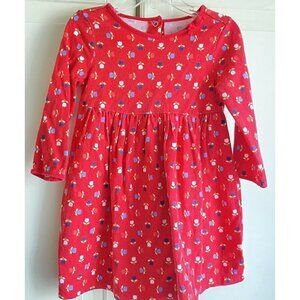 Gymboree Girl’s Red‎ Long Sleeve Tulip Cotton Dress Sz 2T
